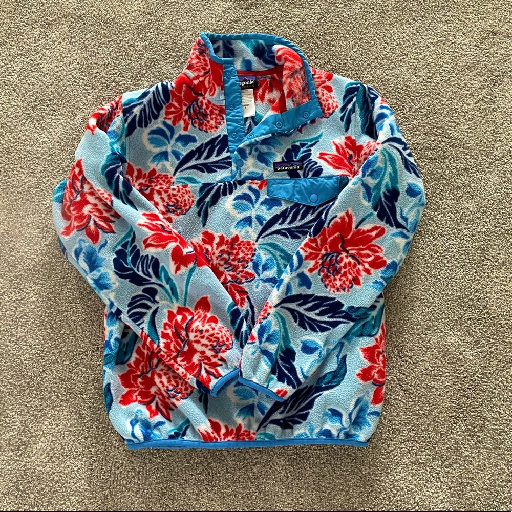 Small Patagonia Synchilla Floral Fleece Pullover